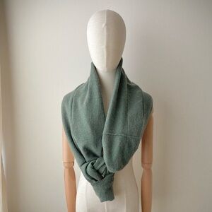 joodito 100% cashmere sweater wrap preppy tie scarf japanese boro light green